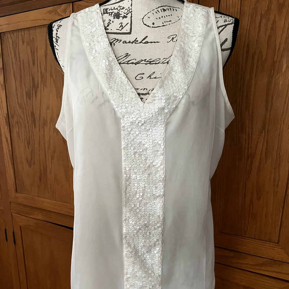 Ecru Sequence Top